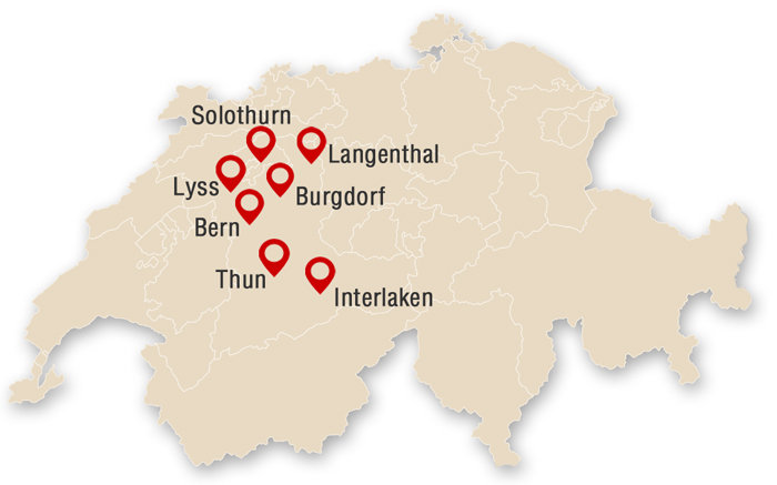 Umzugsstandorte von Müller Umzüge in der Schweiz Umzugsstandorte von Müller Umzüge in der Schweiz